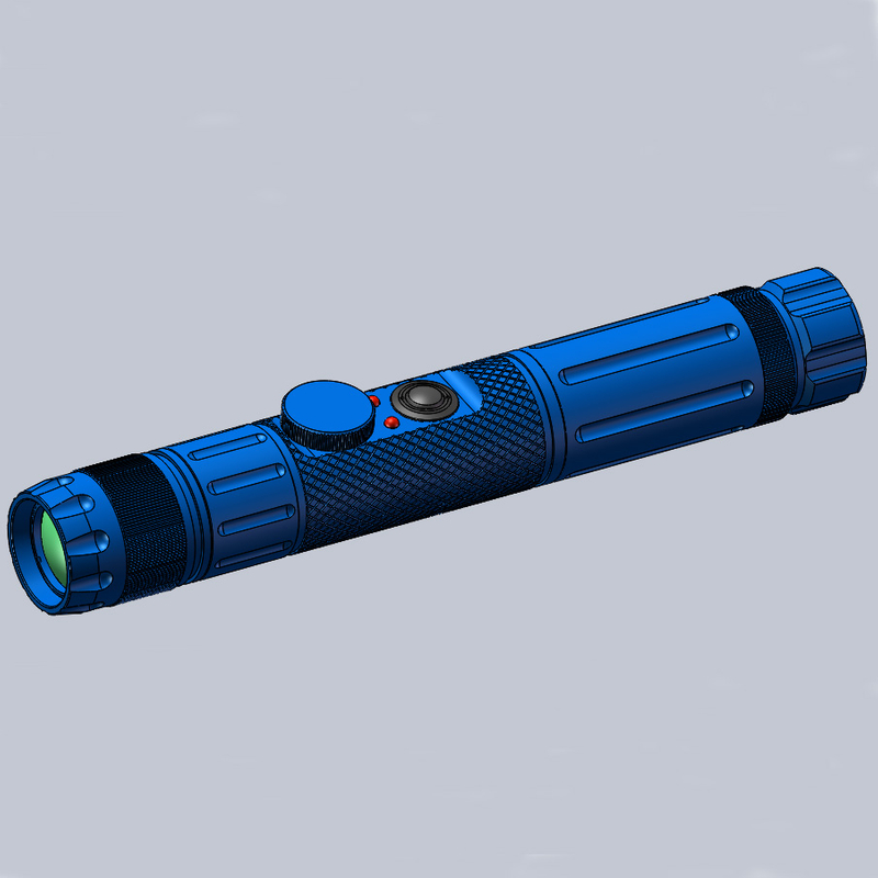سكة دفاع عسكرية مثبتة على تركيز قابل للتعديل أزرق LED مضيء مصباح يدوي ليزر تكتيكي